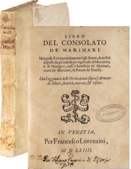 a scarce 1564 Venetian imprint of the Consolato del Mare