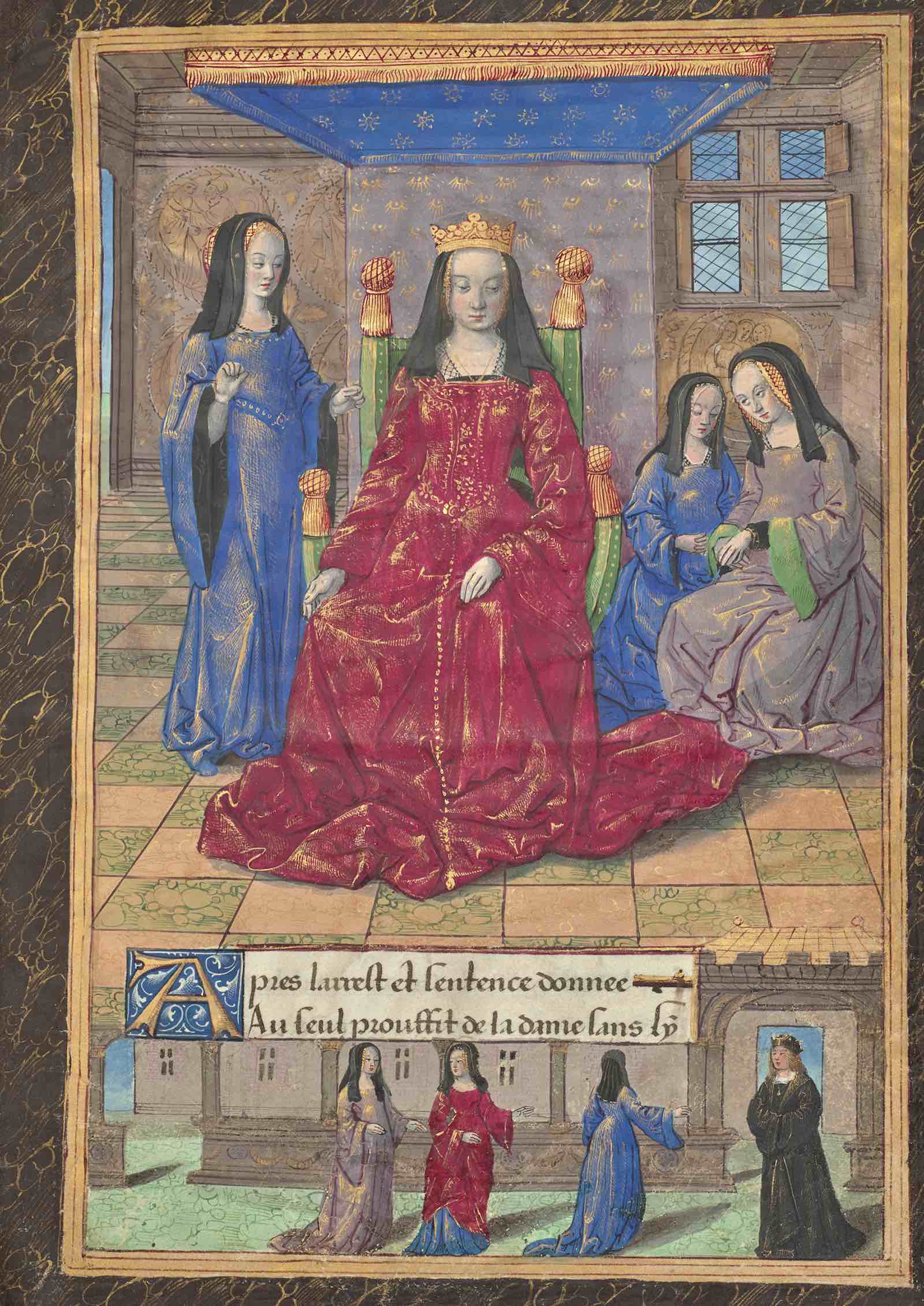 Anne of Brittany Enthroned, French, about 1493
