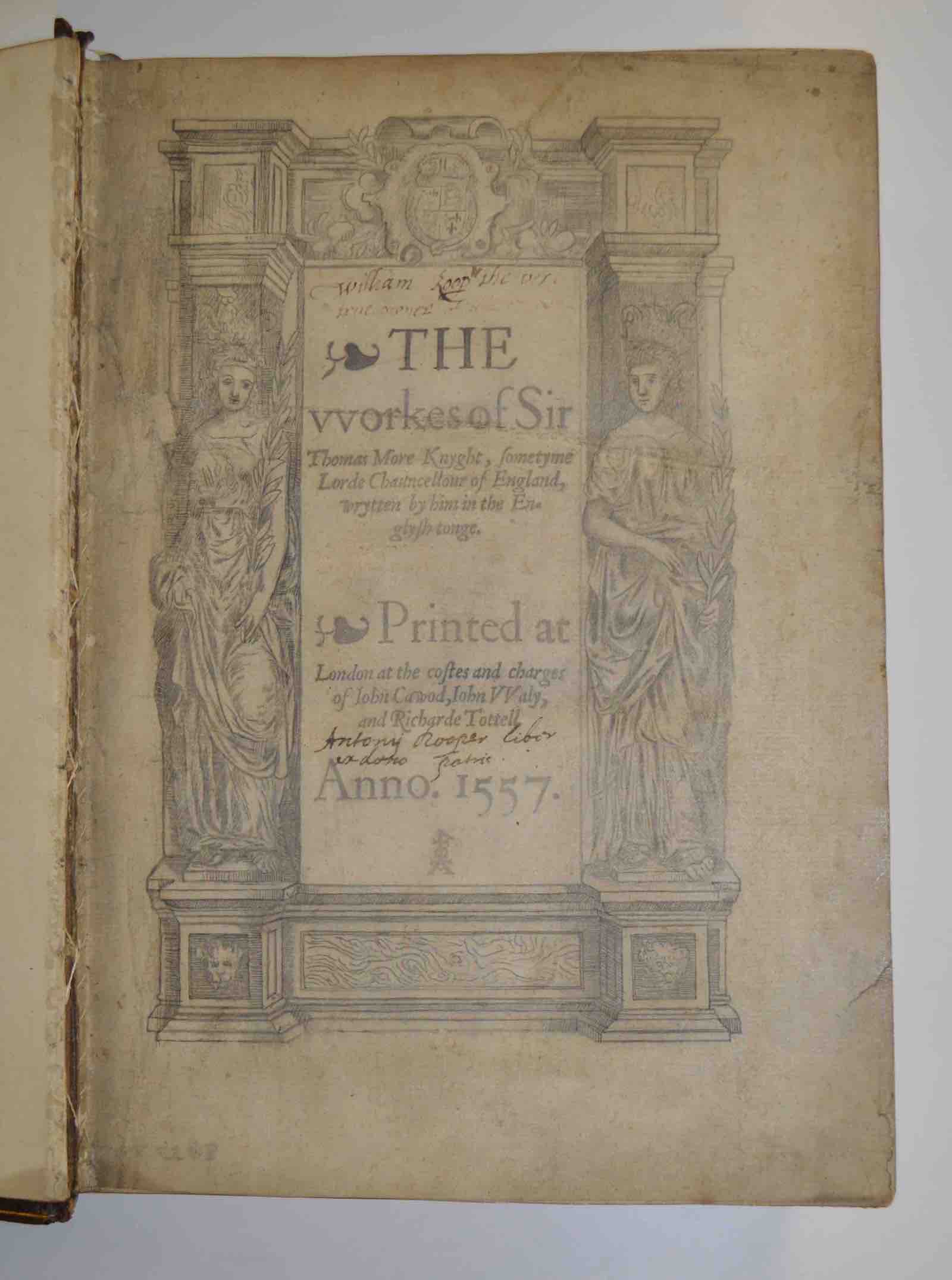 The Title Page of ‘The Workes of Sir Thomas More’. Sold for £10,000.