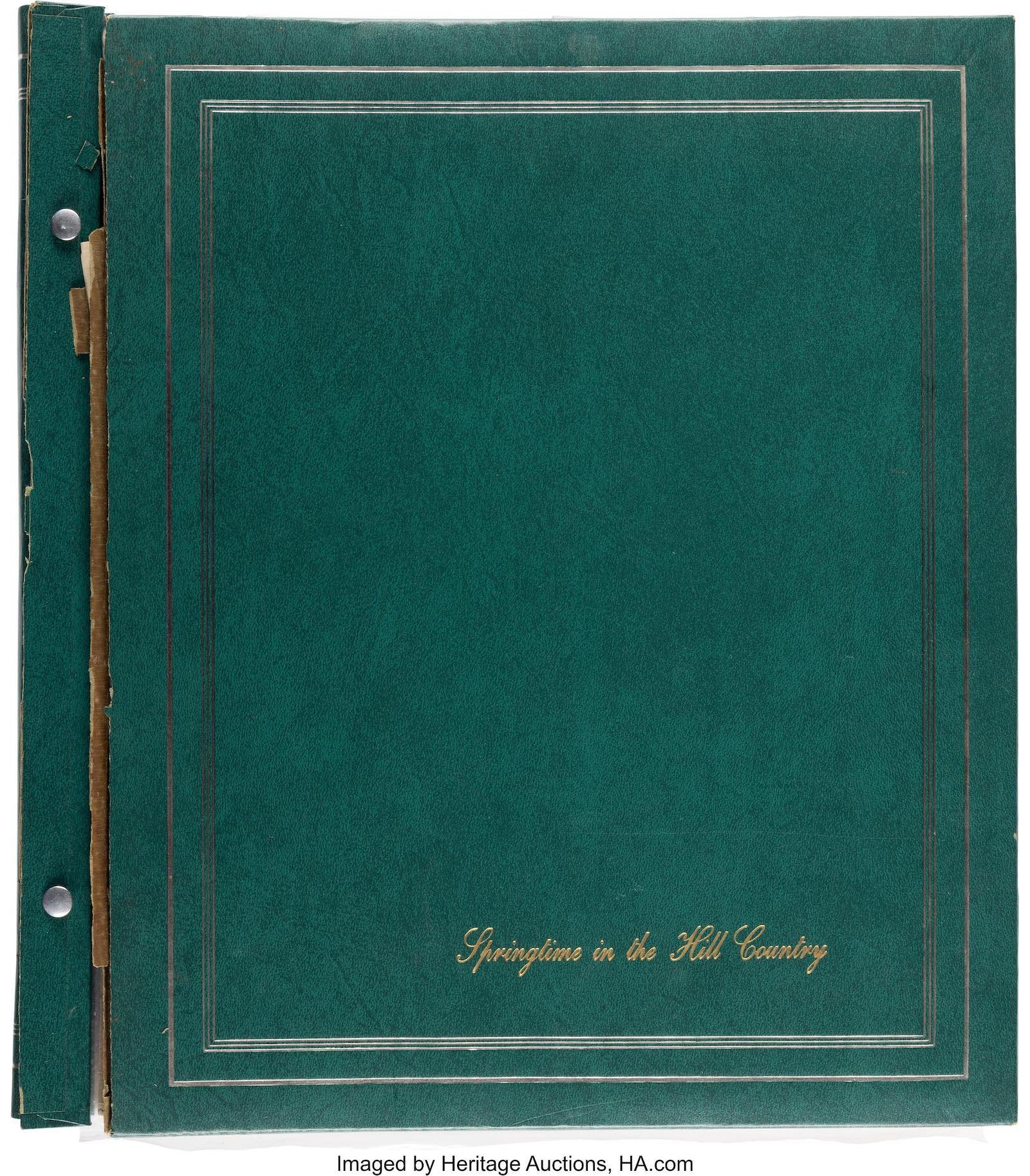 Large photograph album presented to the Pecks by Lyndon B. Johnson