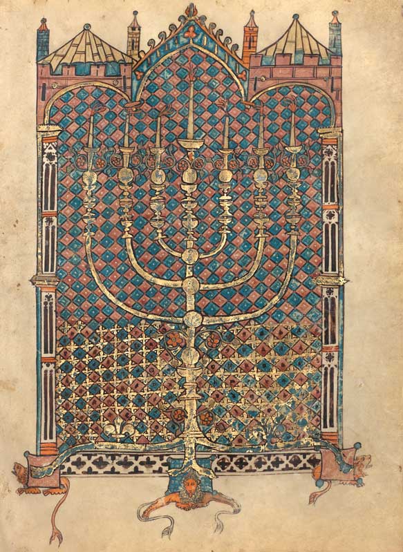 "Menorah of the Tabernacle" from the book of Leviticus from the Rothschild Pentateuch