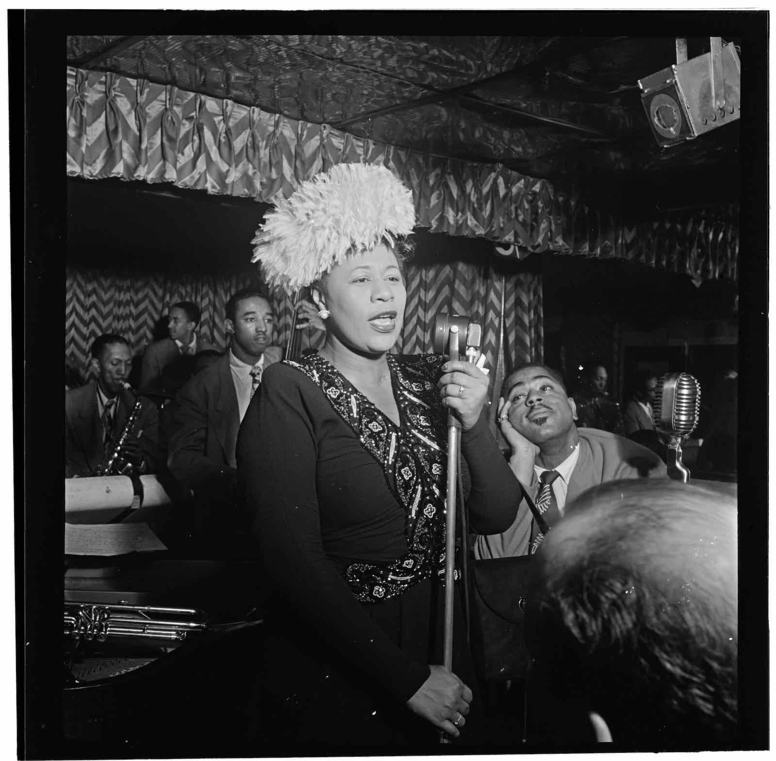 Ella Fitzgerald and Dizzy Gillespie, New York City, 1947. Photo by William P. Gottlieb (1917–2006), Film negative.