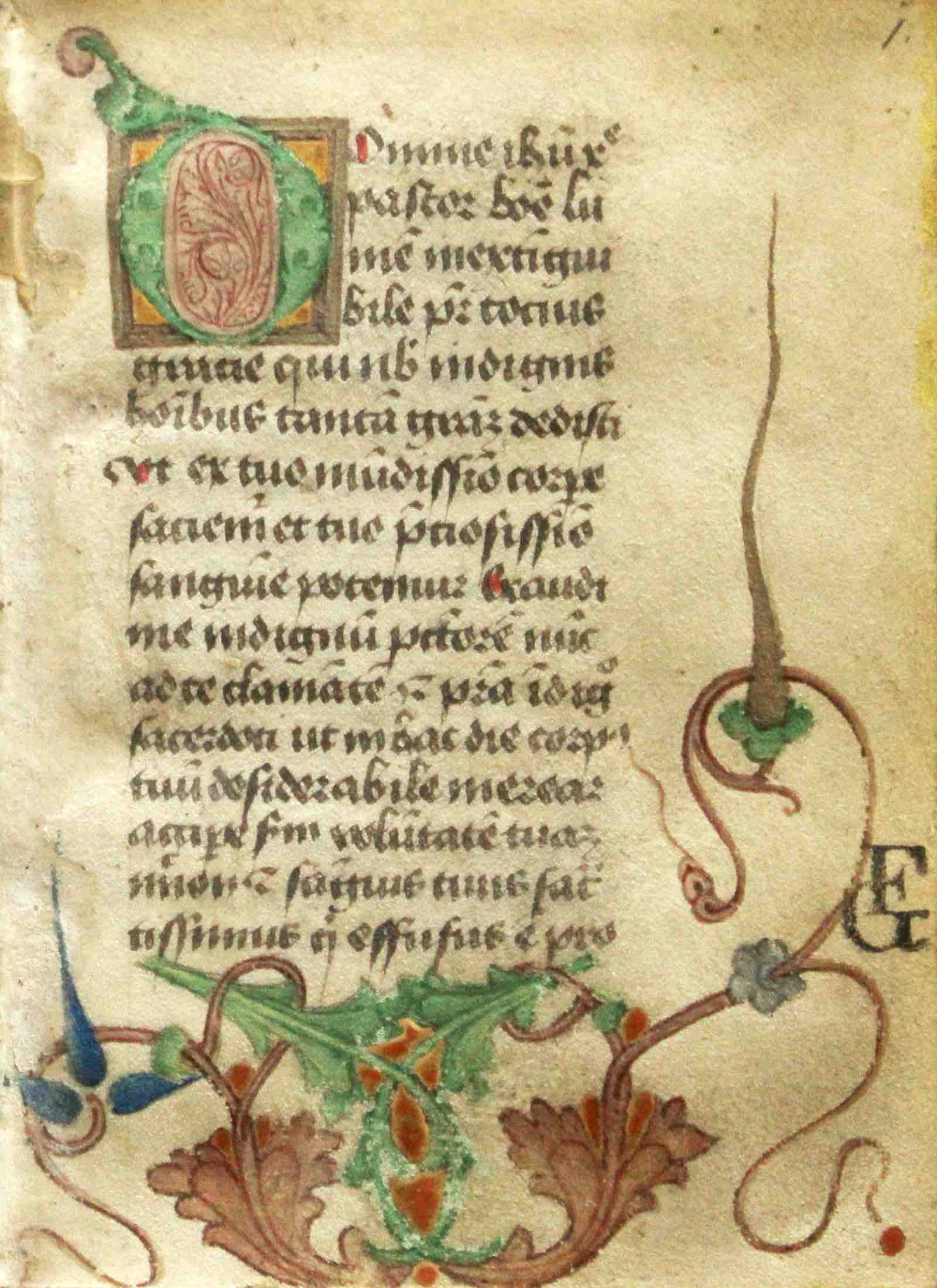 A page from the late medieval prayer book