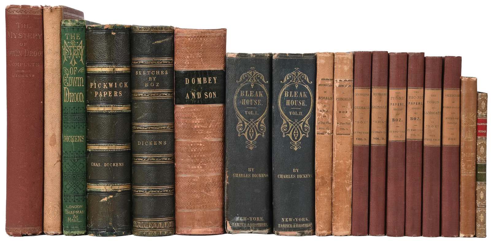 A collection of group of 14 titles in 18 volumes from Charles Dickens