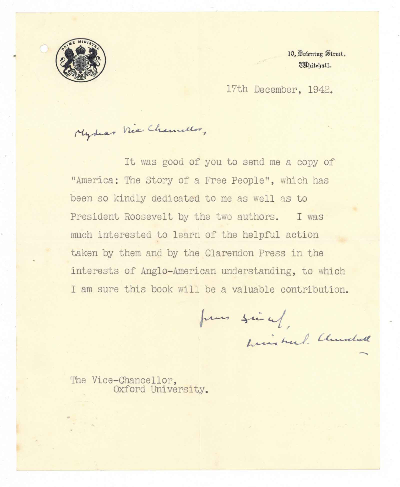 The Churchill letter to Ross