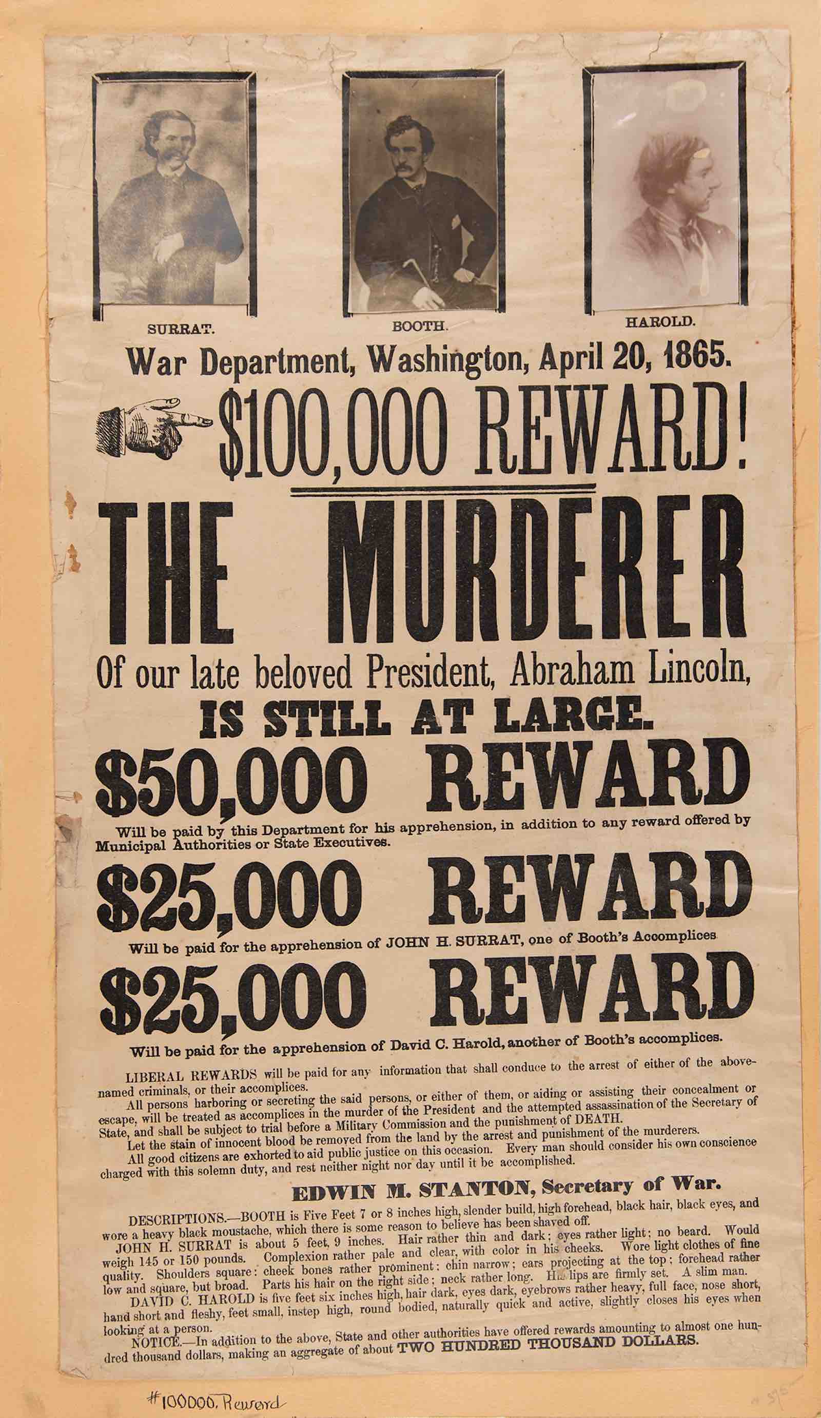 The John Wilkes Booth wanted poster