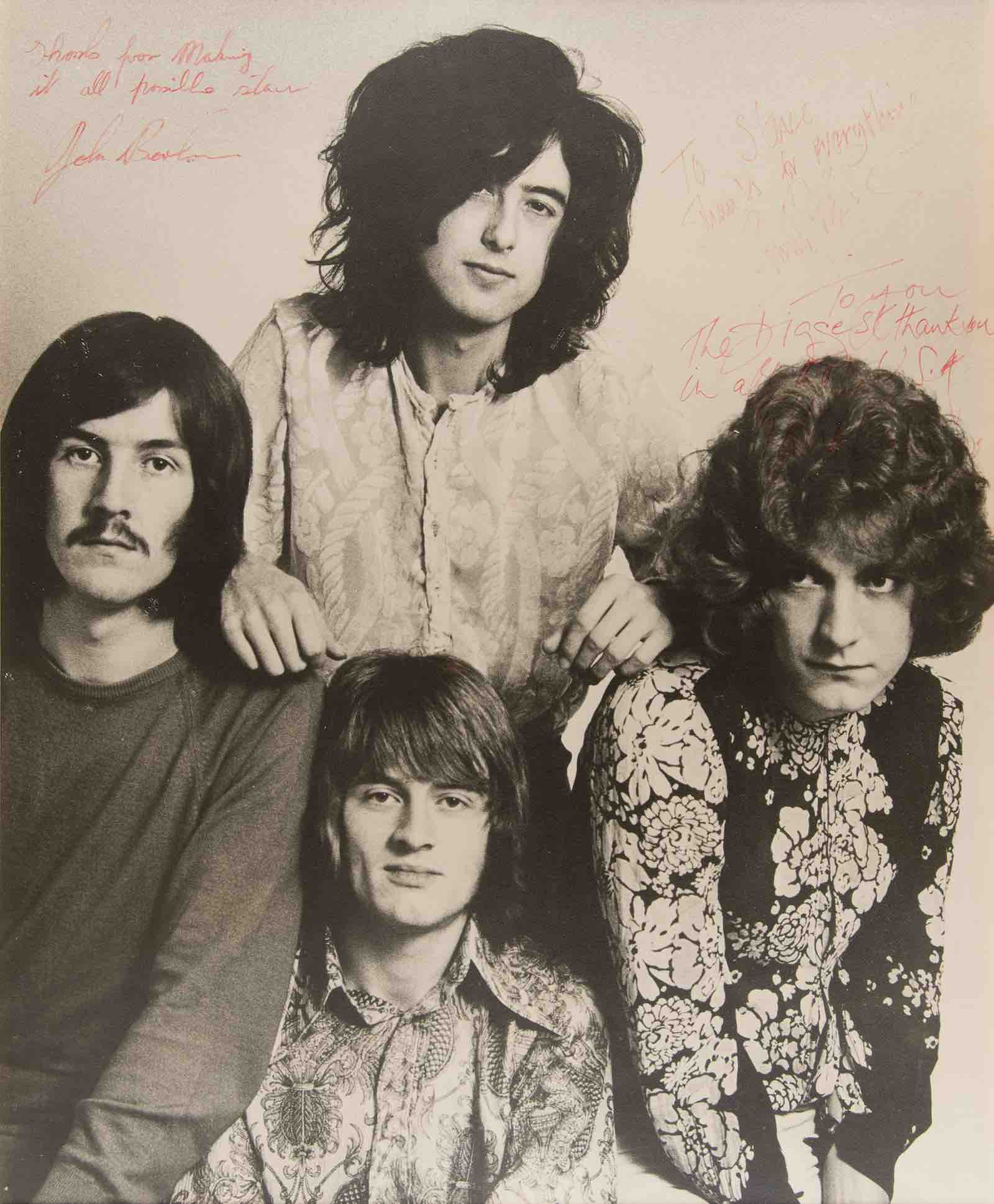 oversized 1969 photograph of Led Zeppelin