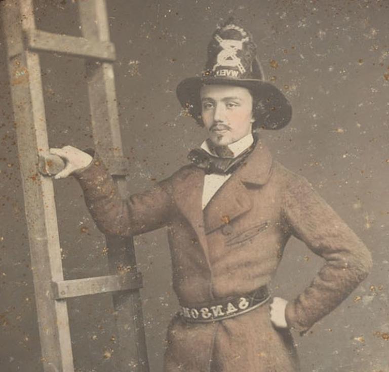 Daguerreotype of firefighter Walter Van Erven Dorens