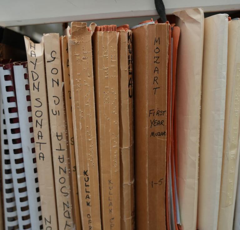 Part of the Filomen M. D'Agostino Greenberg Music School Braille donation